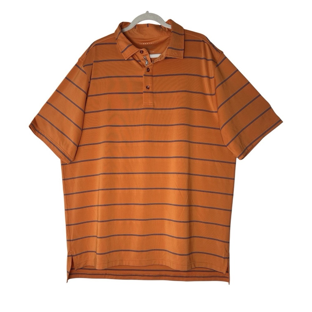 Bobby Jones Polo Shirt Mens 2XL XXL Striped Performance Short Sleeve Golf